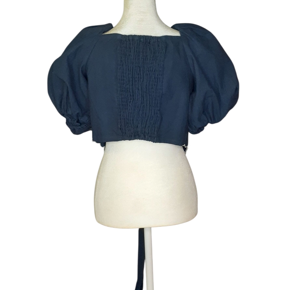 Anthropologie Mare NWT Puff Sleve Wrap Top - Picture 3 of 11